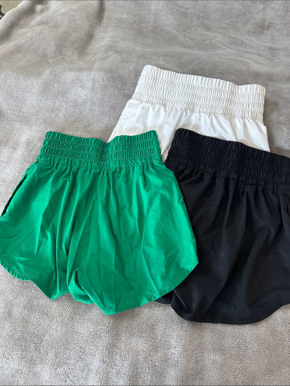 Nike Women’s Dri Fit Athletic Shorts Trio — Black, Green, White - Picture 5 of 6